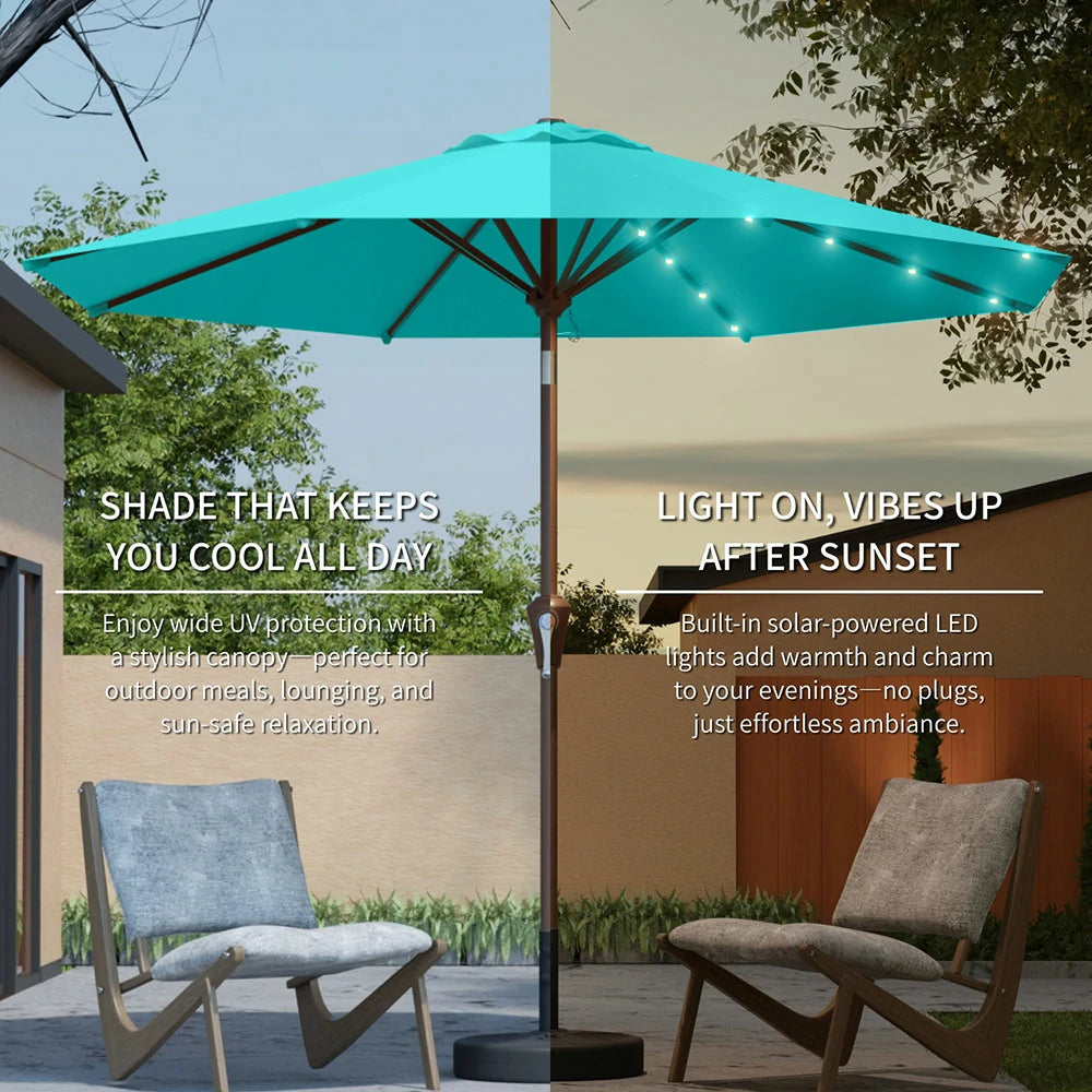 PatioKingdom outdoor umbrella with solar lights