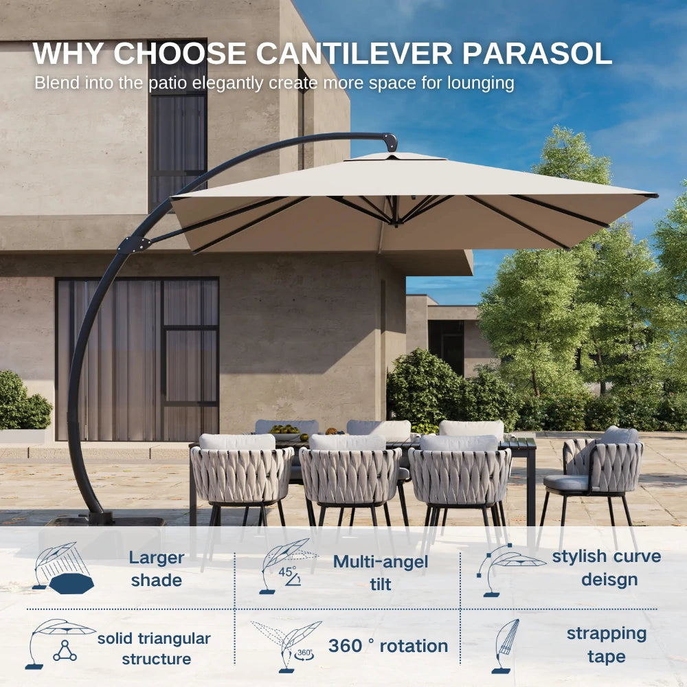 patiokingdom rectangular cantilever umbrella