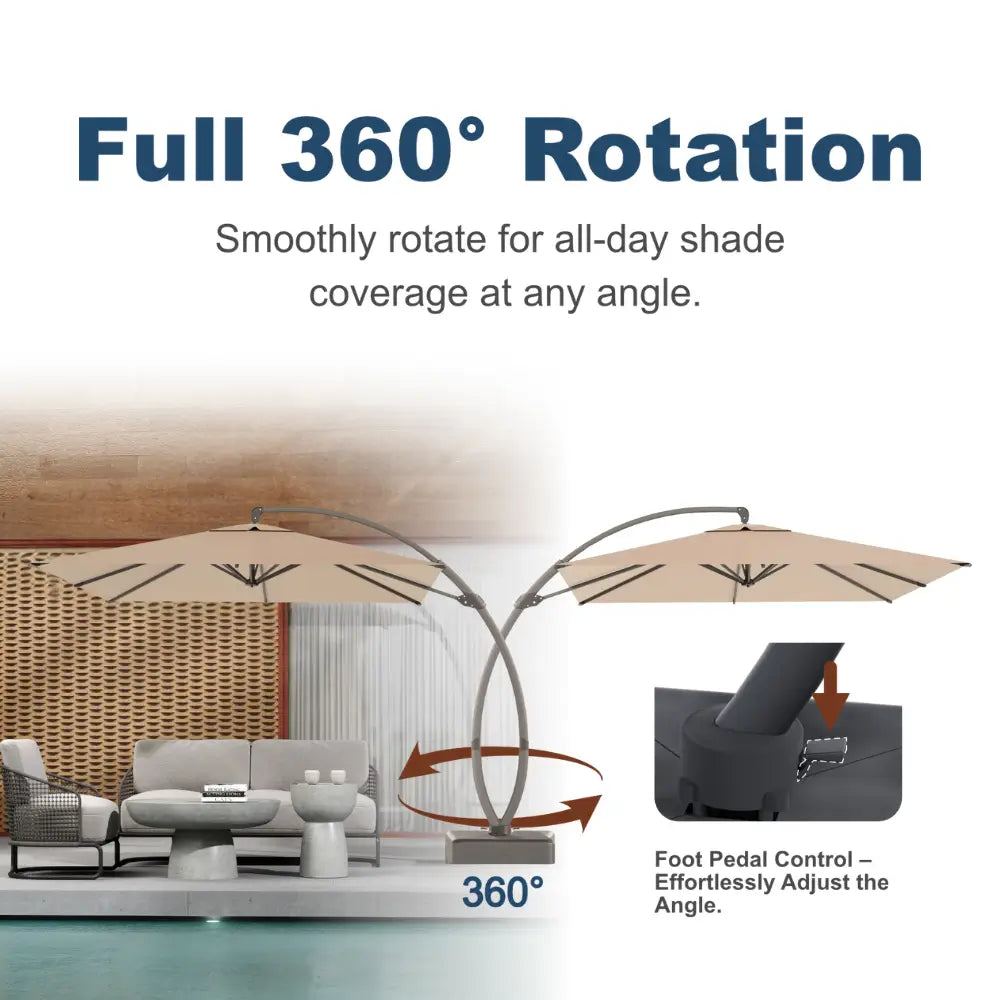 patiokingdom rectangular cantilever umbrella