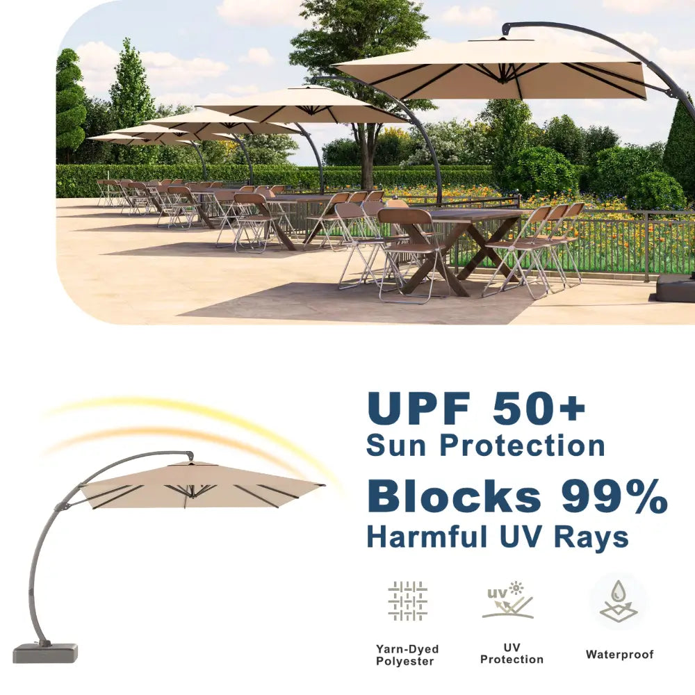 patiokingdom rectangular cantilever umbrella