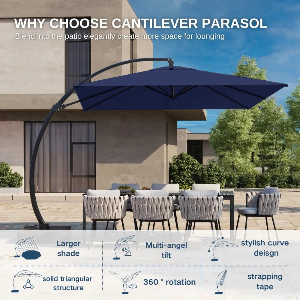 patiokingdom rectangular cantilever umbrella