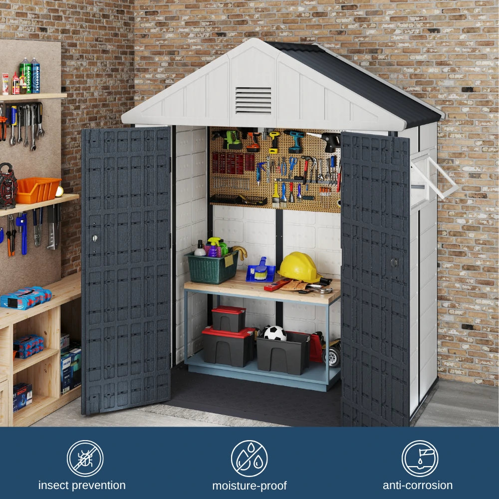Resin Outdoor Storage Shed with Floor