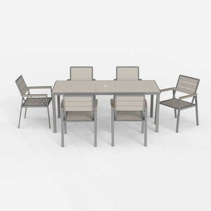 7 Piece Metal Frame Dining Set
