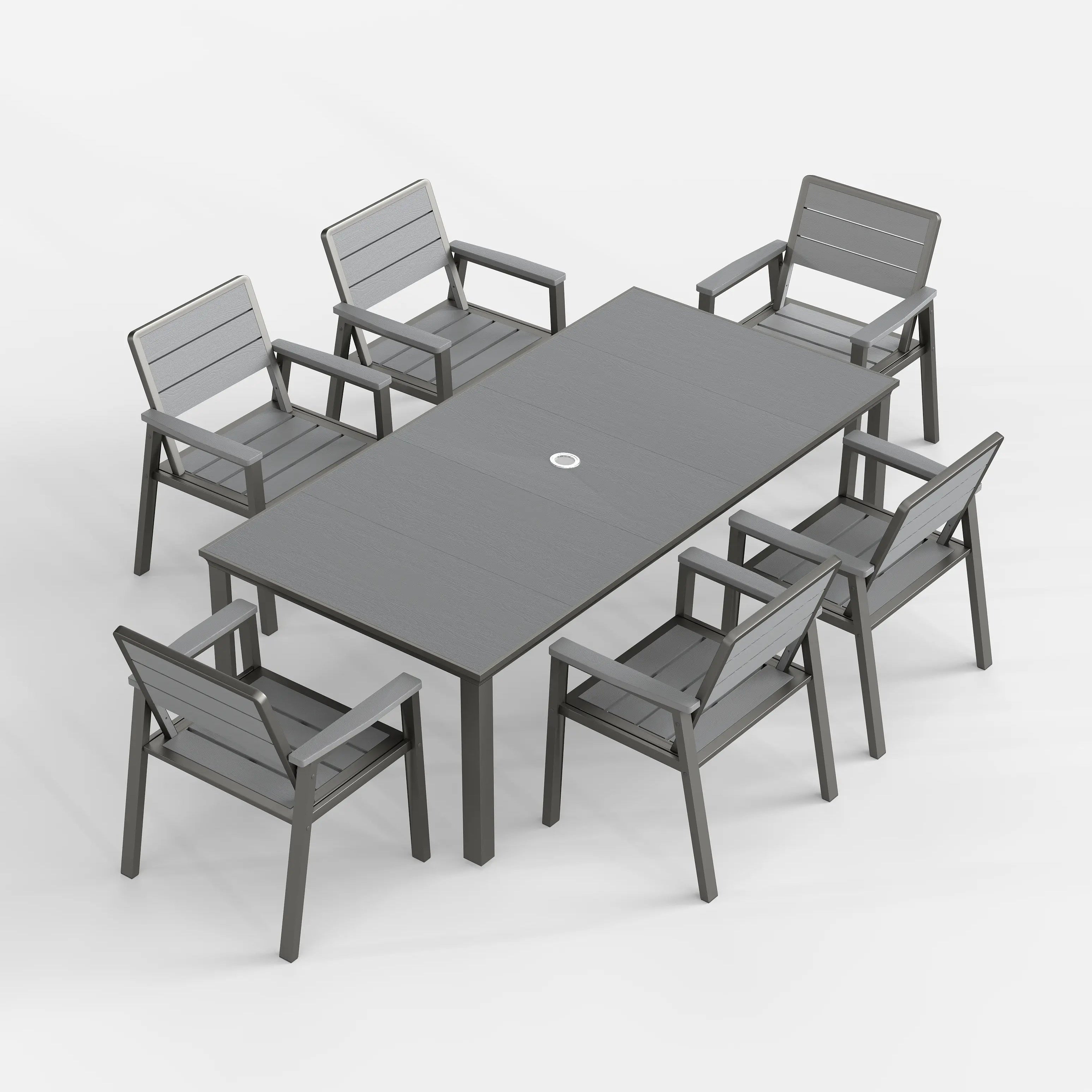HDPE Outdoor Dining Set for 6