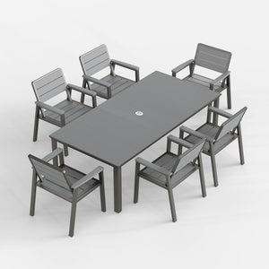 HDPE Outdoor Dining Set for 6
