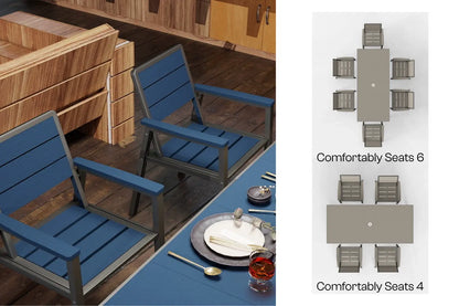 7 Piece Metal Frame Dining Set
