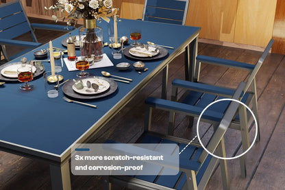 7 Piece Metal Frame Dining Set