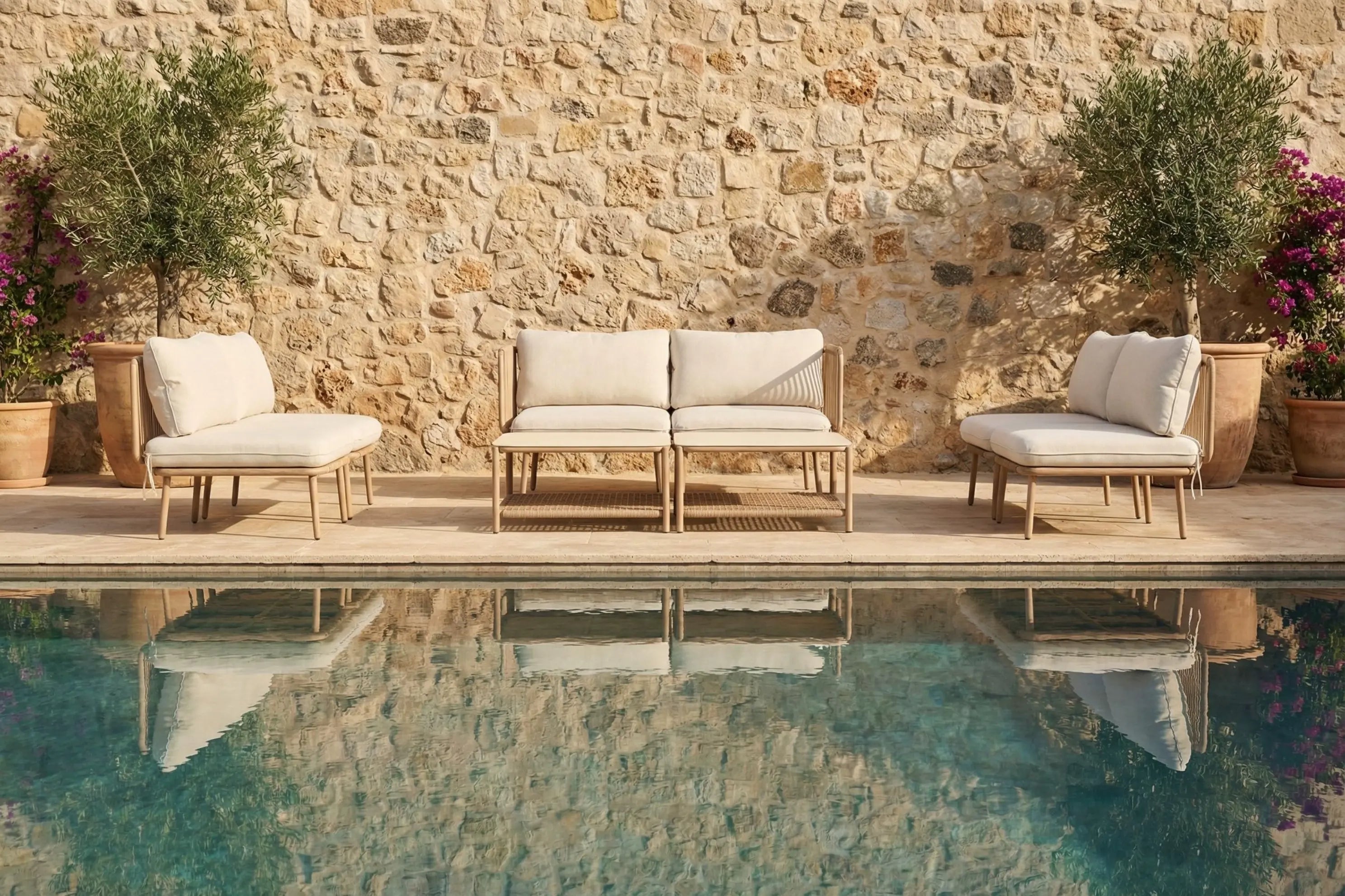 Modular Rope-Woven L-Shaped Sofa