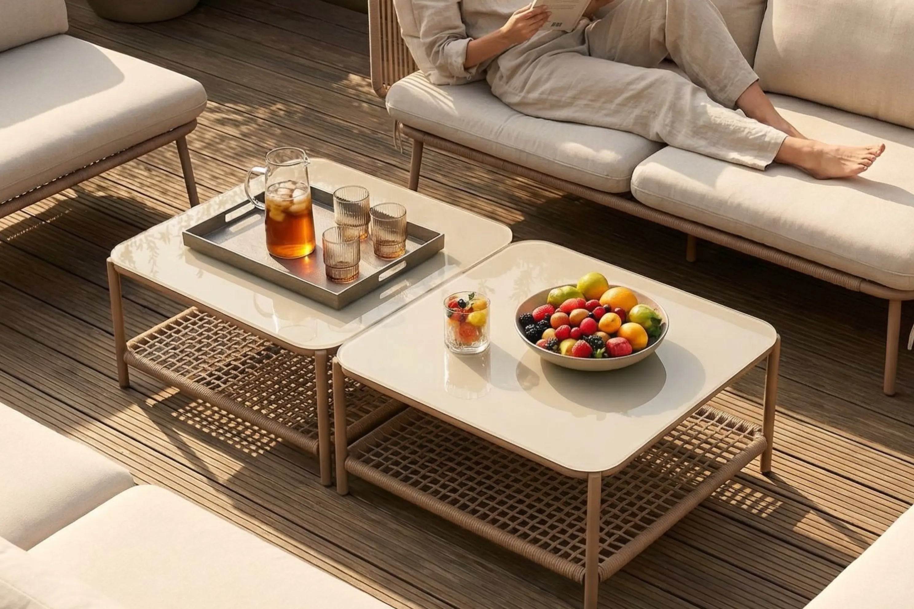 Modular Rope-Woven L-Shaped Sofa