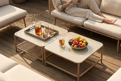 Modular Rope-Woven L-Shaped Sofa