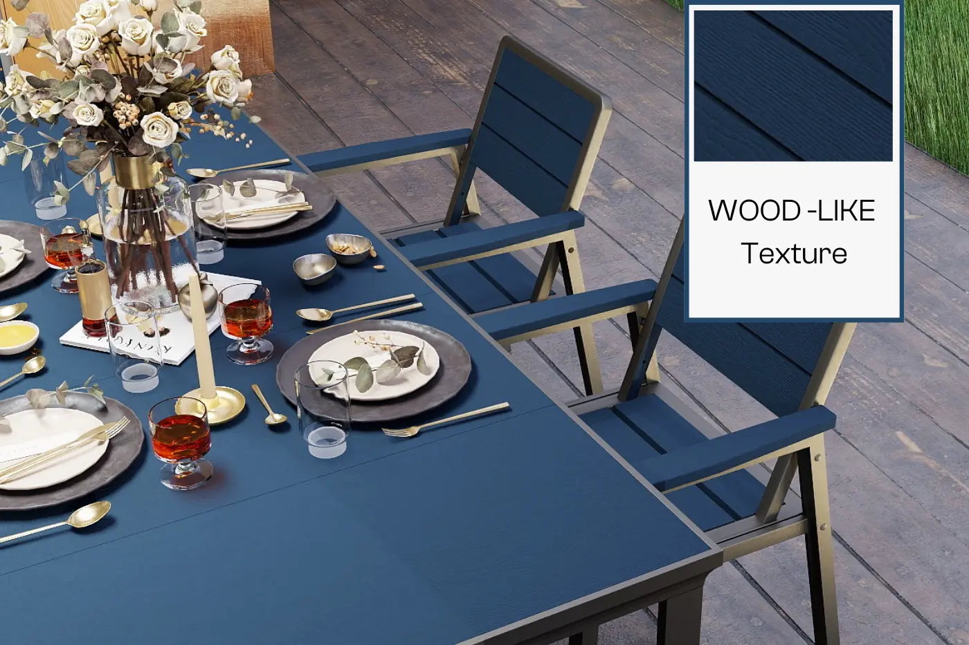 7 Piece Metal Frame Dining Set