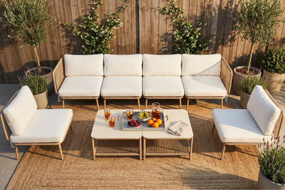 Modular Rope-Woven L-Shaped Sofa