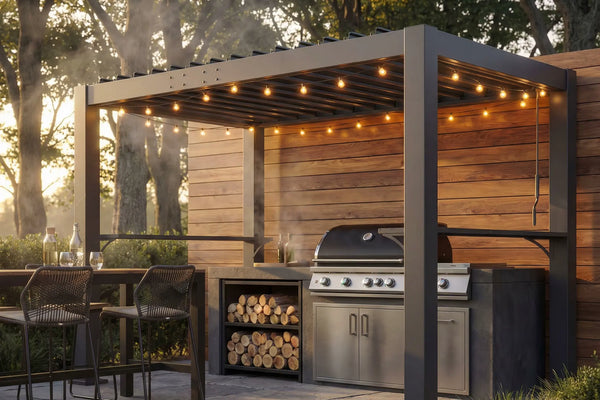 LUXOR™ Louvered BBQ Pergola – Patio Kingdom