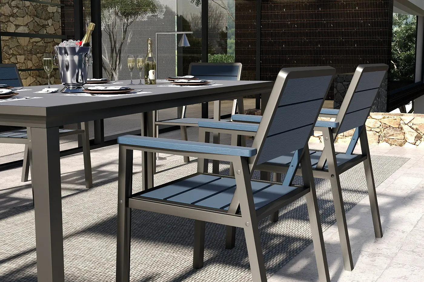 HDPE Outdoor Dining Set for 6