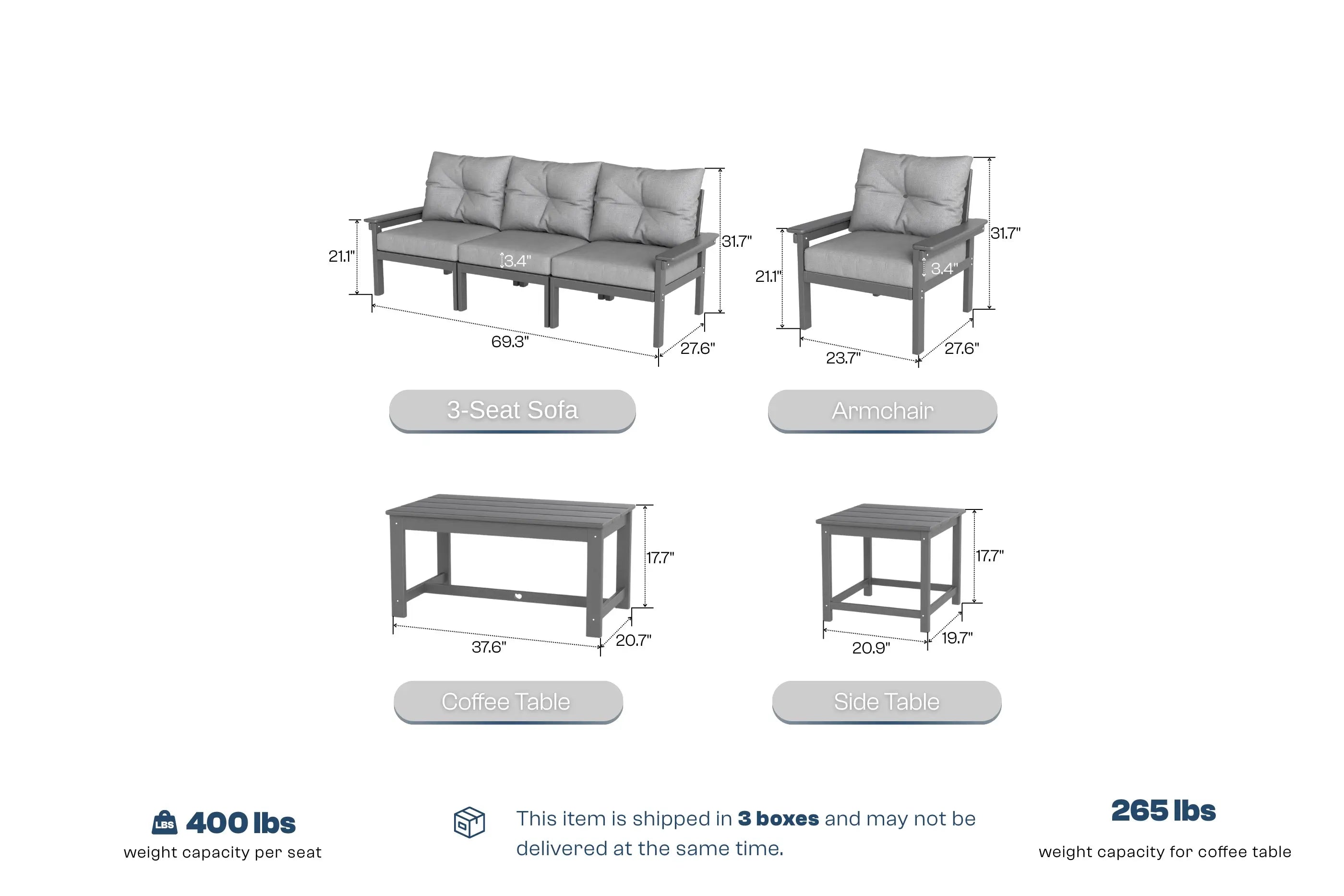 HDPE Frame Outdoor Modular Sofa