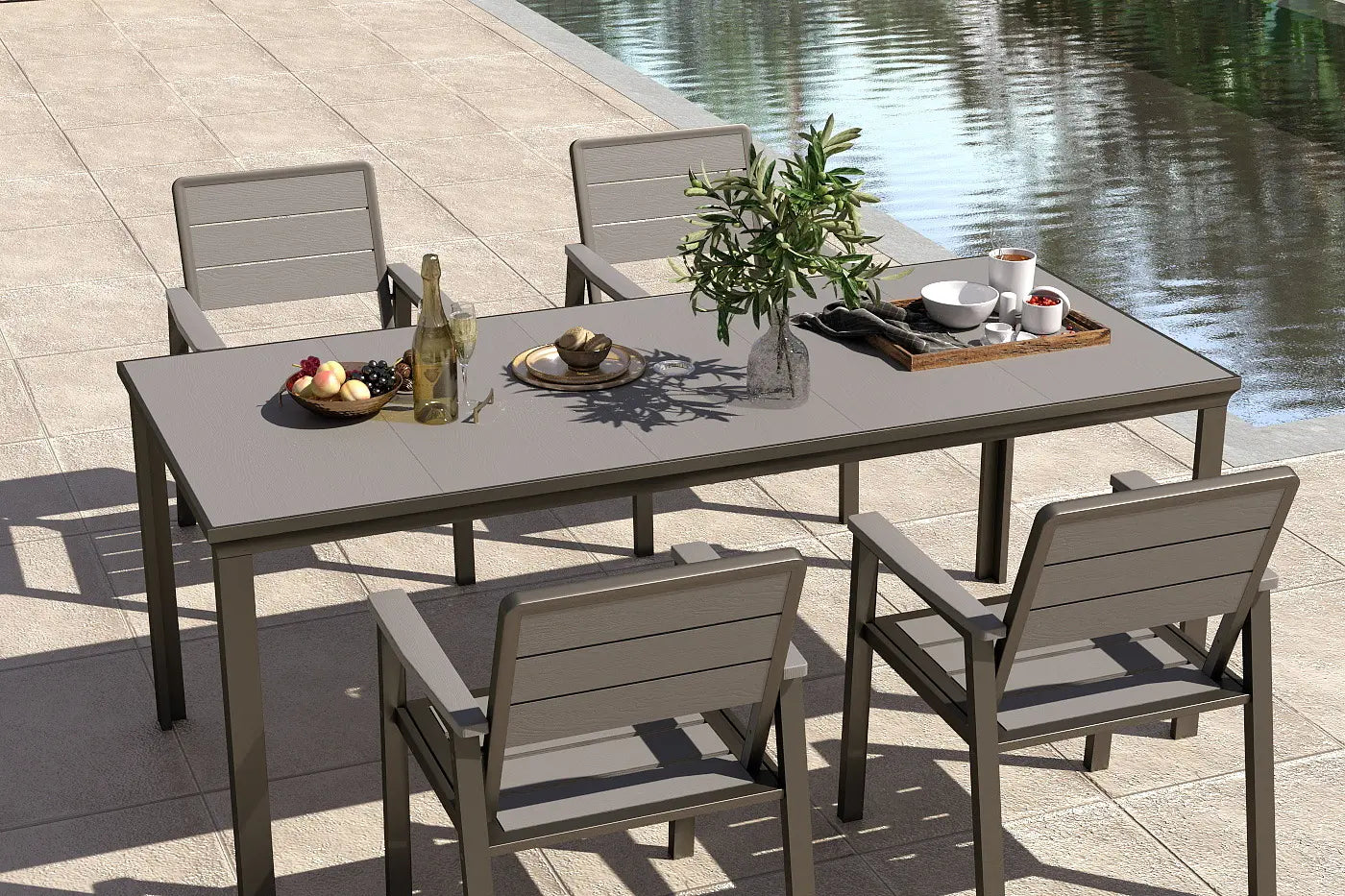 HDPE Outdoor Dining Set for 6