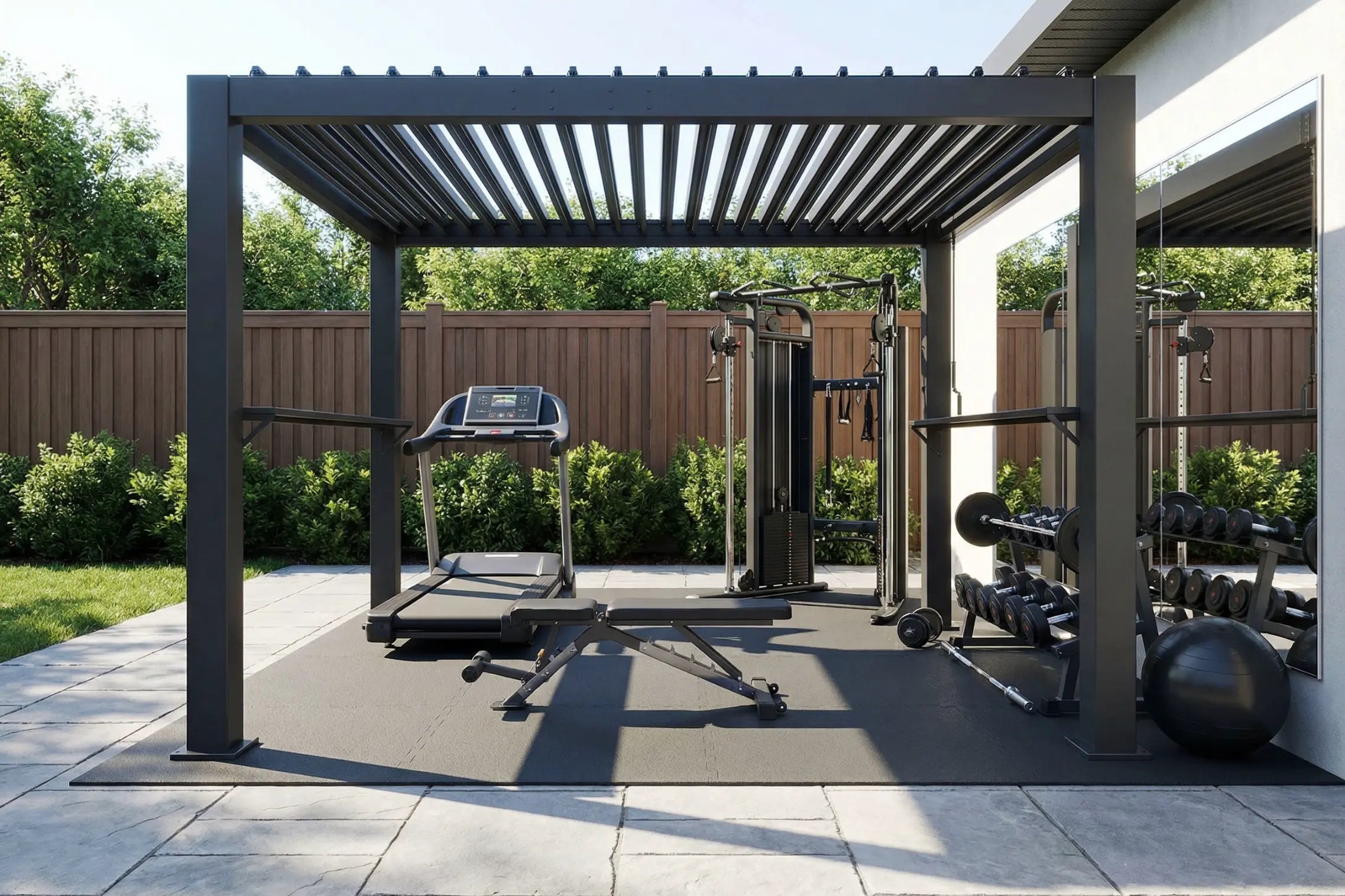 Louvered BBQ Pergola