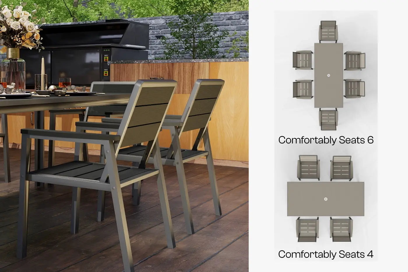 7 Piece Metal Frame Dining Set