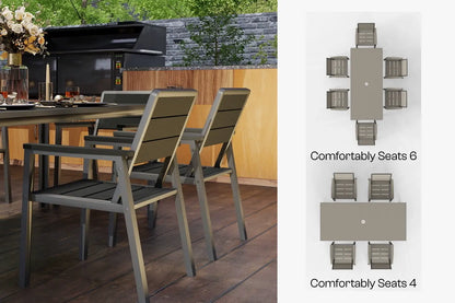 7 Piece Metal Frame Dining Set
