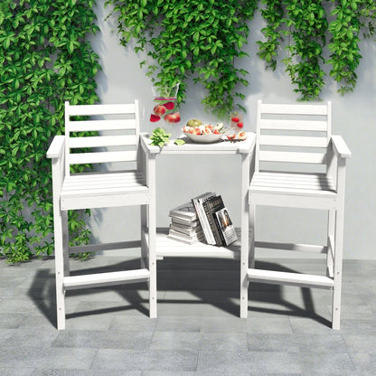 AreShark HDPE Tall Adirondack Chair Set with Removable Double Trays