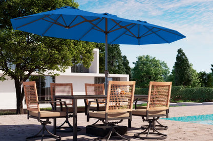 Fiberglass Double-Sided Patio Umbrella with base