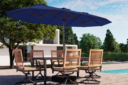 Fiberglass Double-Sided Patio Umbrella with base