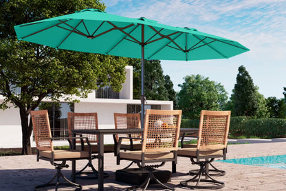 Fiberglass Double-Sided Patio Umbrella with base