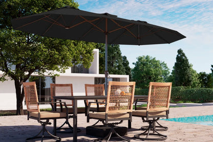 Fiberglass Double-Sided Patio Umbrella with base