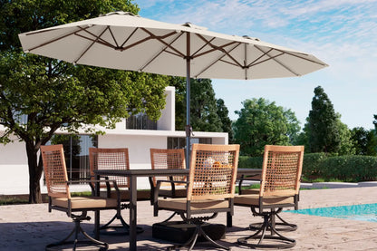Fiberglass Double-Sided Patio Umbrella with base