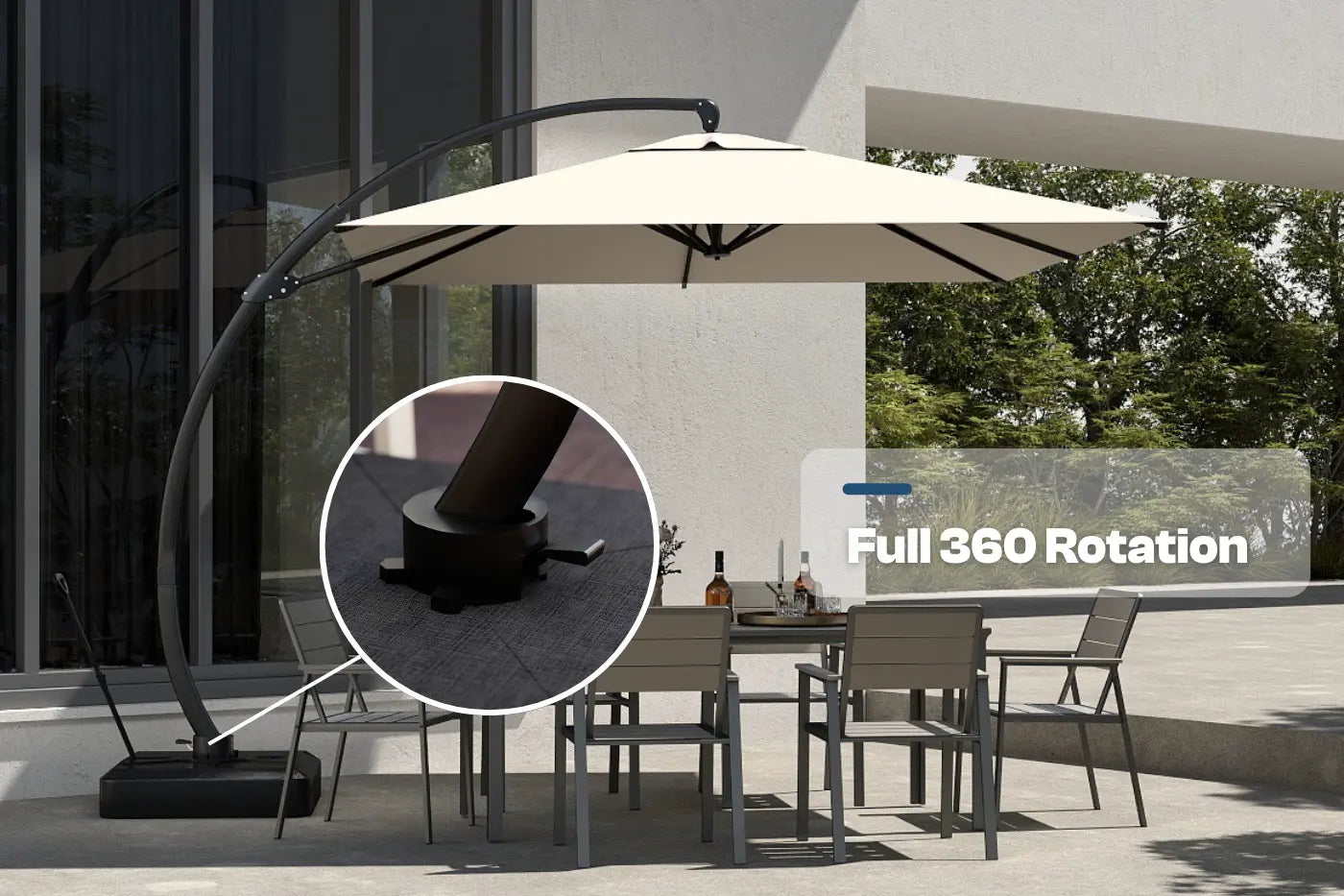 10 ft Square Cantilever Umbrella