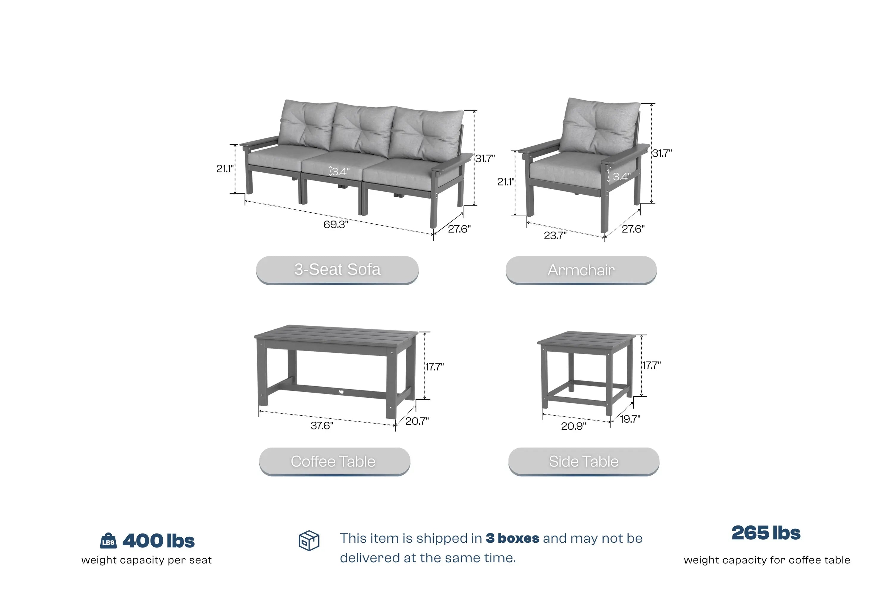 HDPE Frame Outdoor Modular Sofa