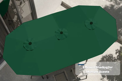 Fiberglass Double-Sided Patio Umbrella with base