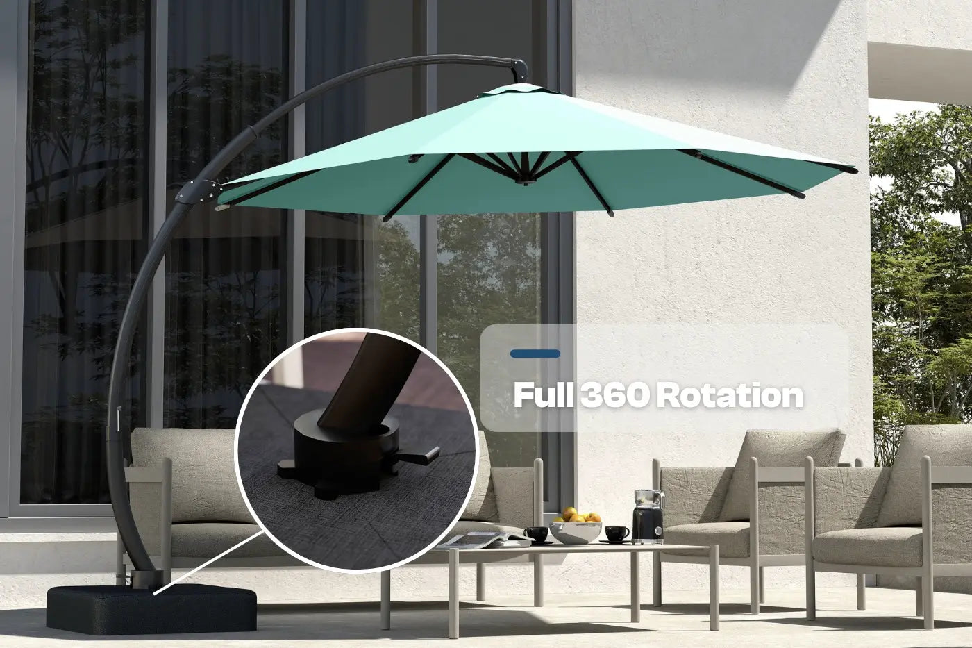 Cantilever Umbrella with Base