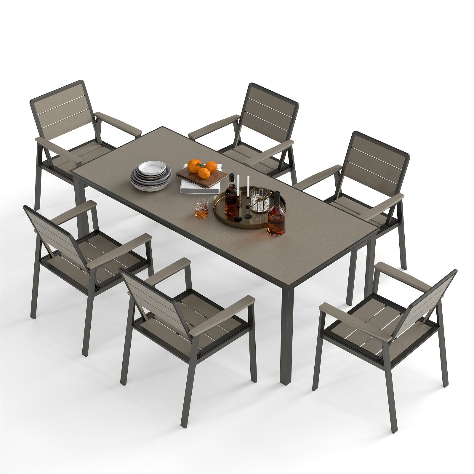 7 Piece Metal Frame Dining Set