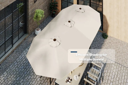 Fiberglass Double-Sided Patio Umbrella with base