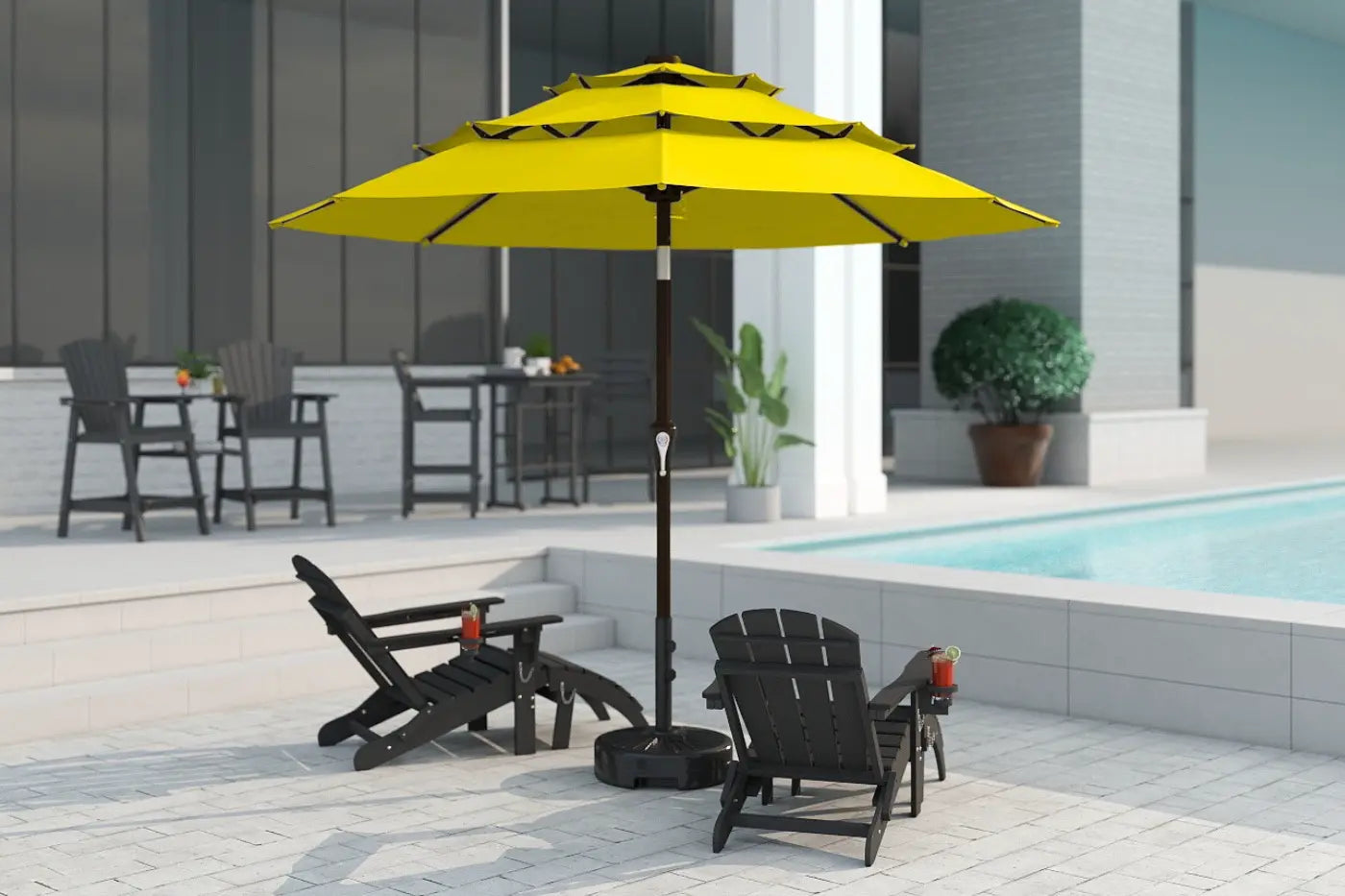 Fiberglass 3-Tier Patio Umbrella