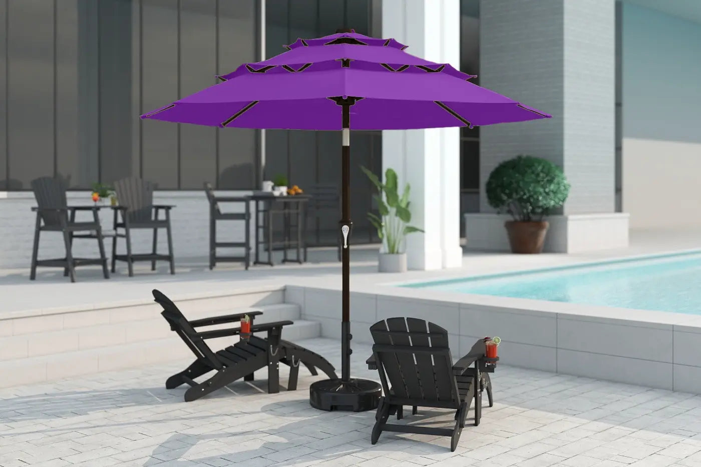 Fiberglass 3-Tier Patio Umbrella