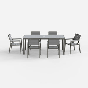 7 Piece Metal Frame Dining Set