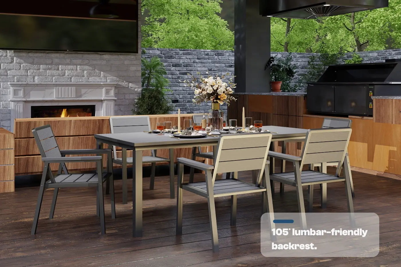 7 Piece Metal Frame Dining Set