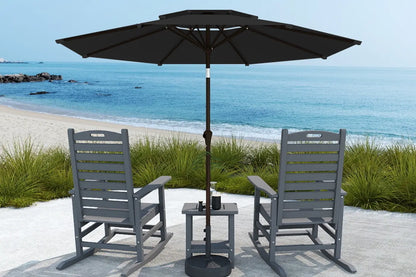 Double Top Patio Umbrella - Push Button Tilt