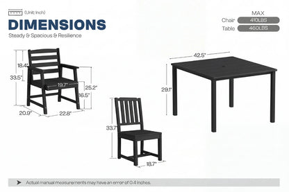 HDPE Square Outdoor Dining Set