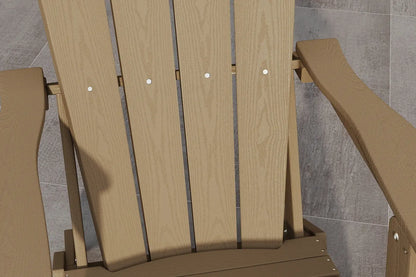 Brown wooden chair with a gray tiled floor background