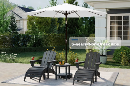 5-foot patio umbrella tilt ABCCANOPY OLEFIN 5-Year No Fading with Solar Lights 9FT 8Ribs Lighe Beige the beautiful market umbrella design and vibrant canopy color choices make this umbrella the perfect choice to complement your other patio furniture Pellebant 9 ft. x 5