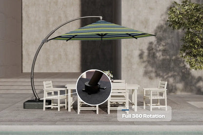 cantilever patio umbrella black Acrylic Fabric Cantilever Umbrella with Base