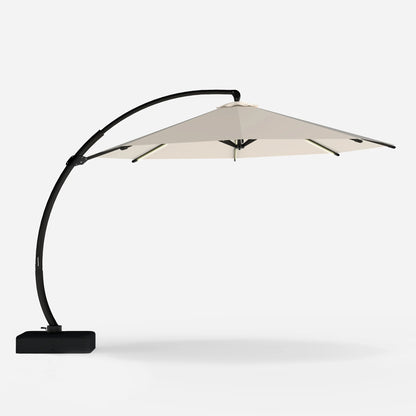 kent patio umbrella Lighted Cantilever Umbrella with Base