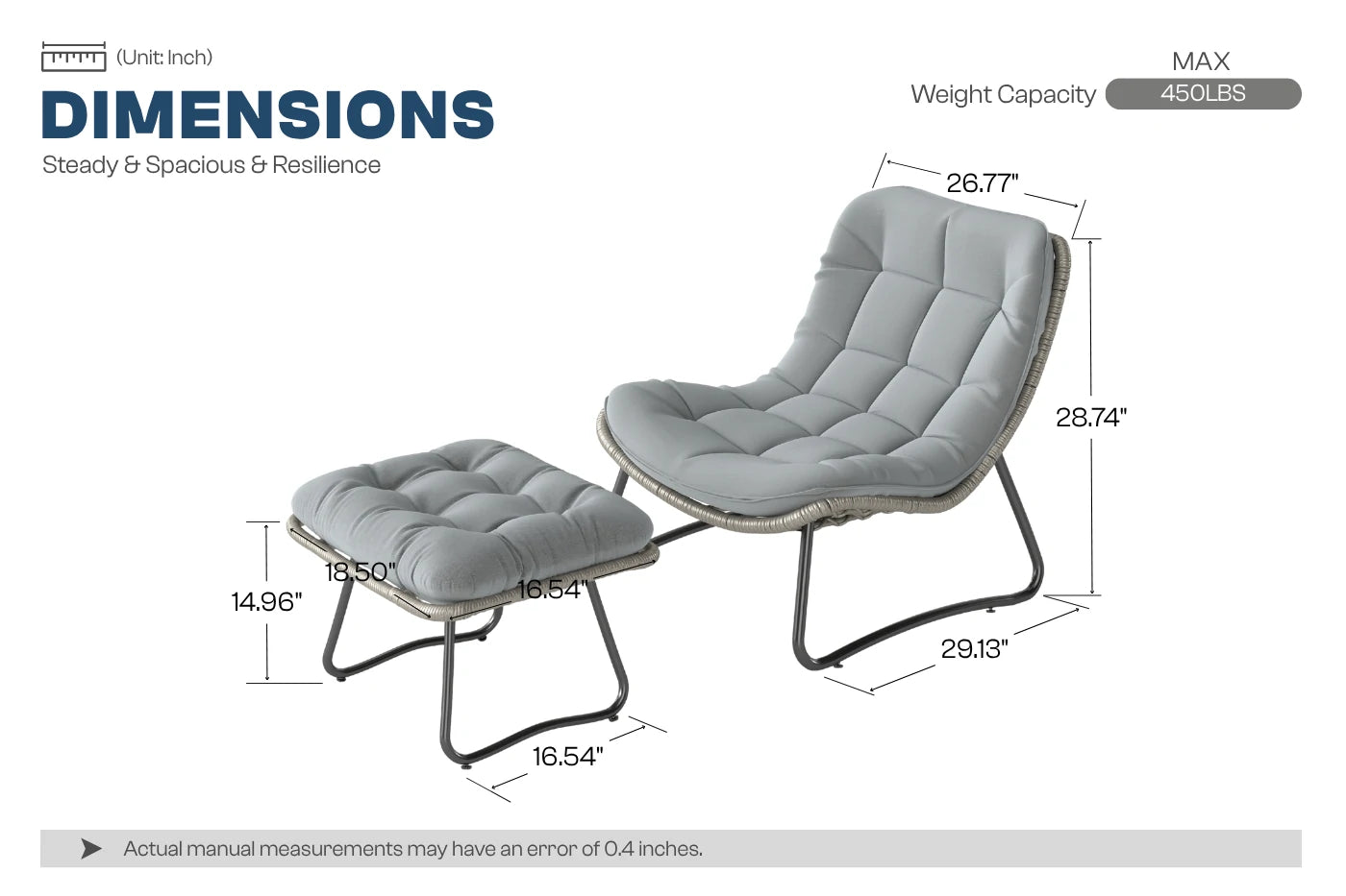 Livli™ Wicker Lounge Chair with Ottoman