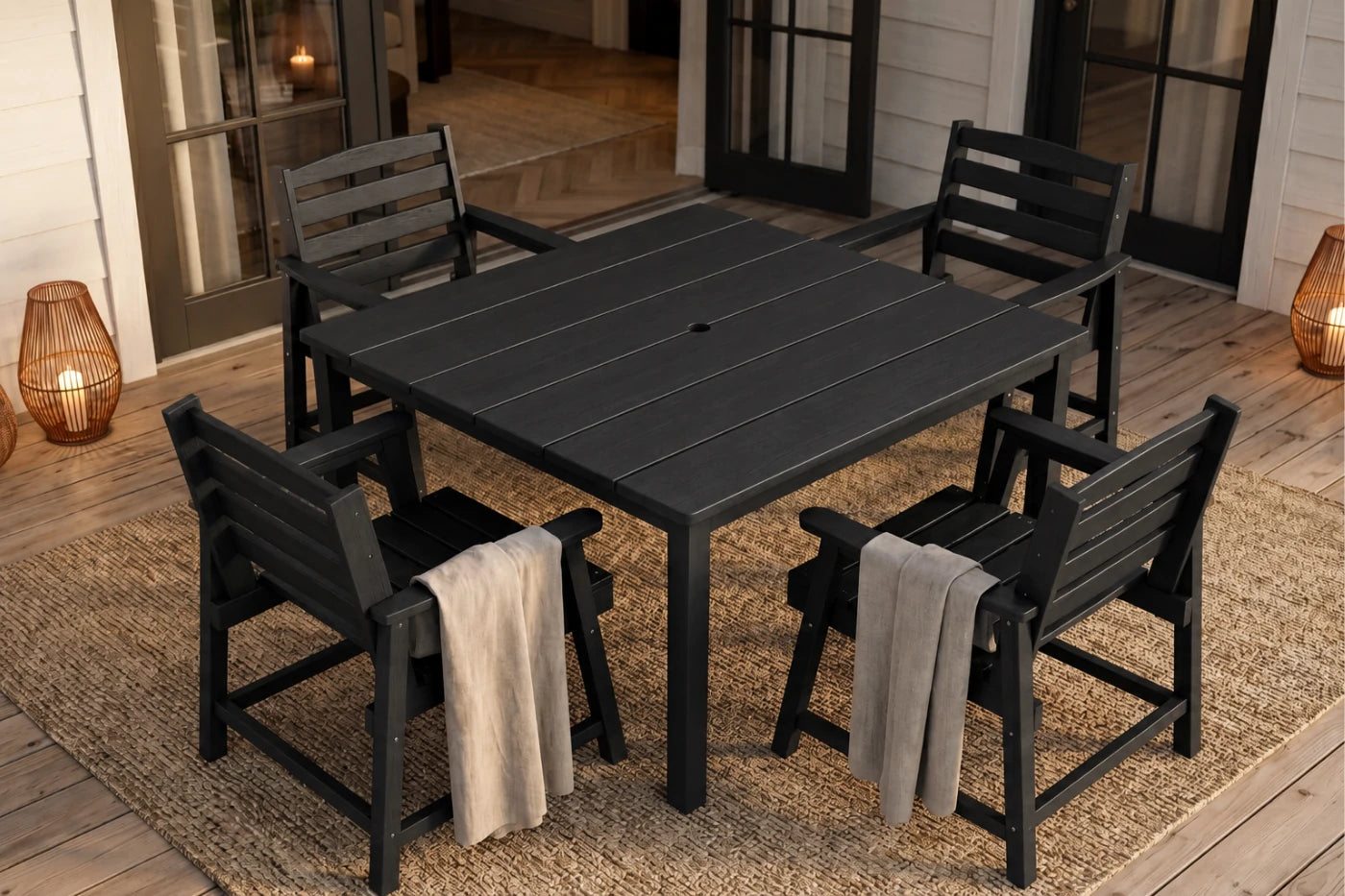 HDPE Square Outdoor Dining Set