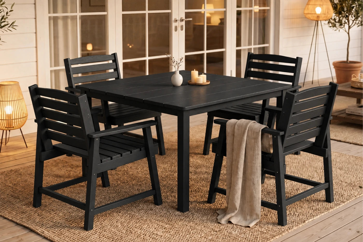 HDPE Square Outdoor Dining Set