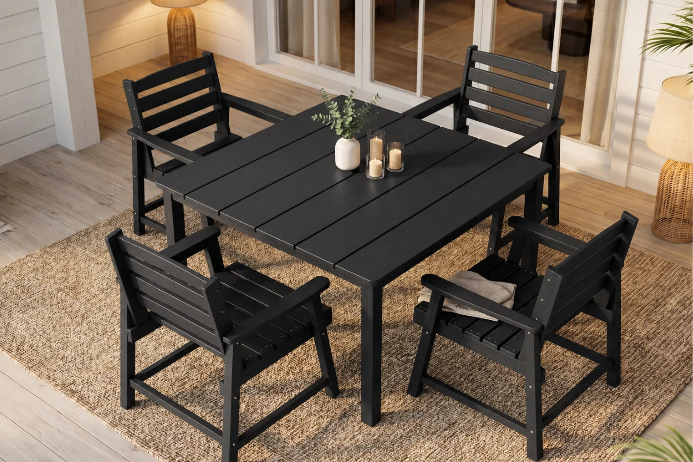 HDPE Square Outdoor Dining Set