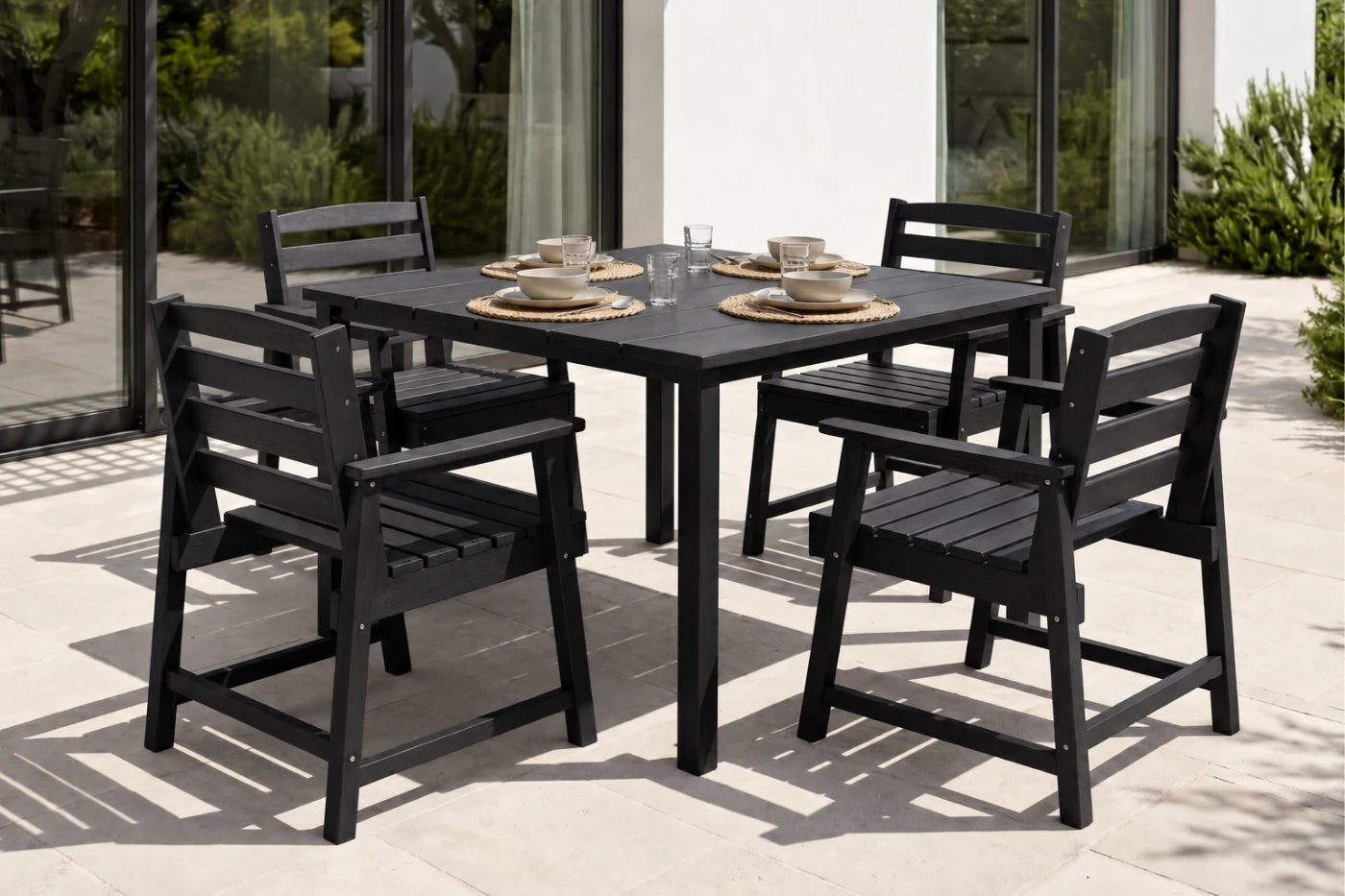 HDPE Square Outdoor Dining Set